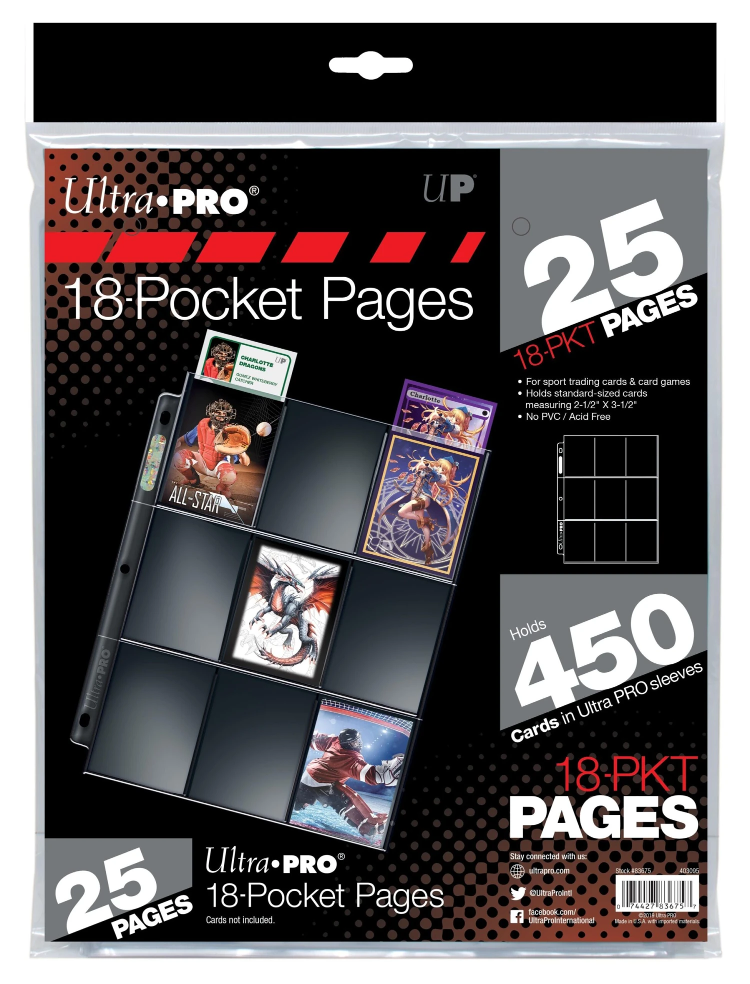 Ultra Pro Silver Series 18-Pocket Pages (25ct) For Standard Size Cards - Image 2