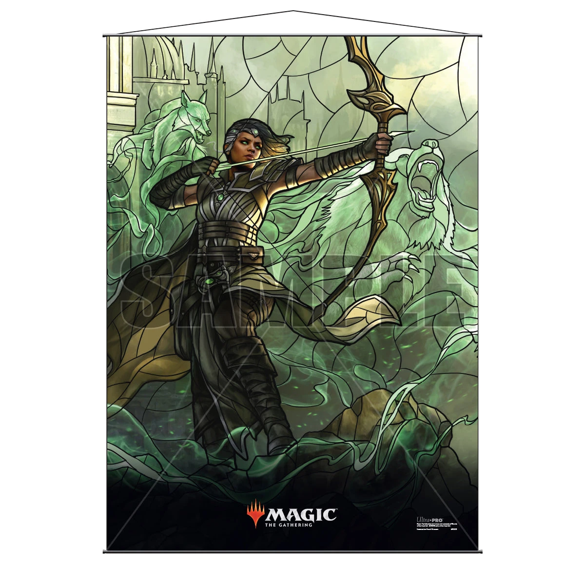 Ultra Pro War Of The Spark (WAR) Planeswalkers Vivien, Champion Of The Wilds Stained Glass Wall Scroll For Magic: The Gathering