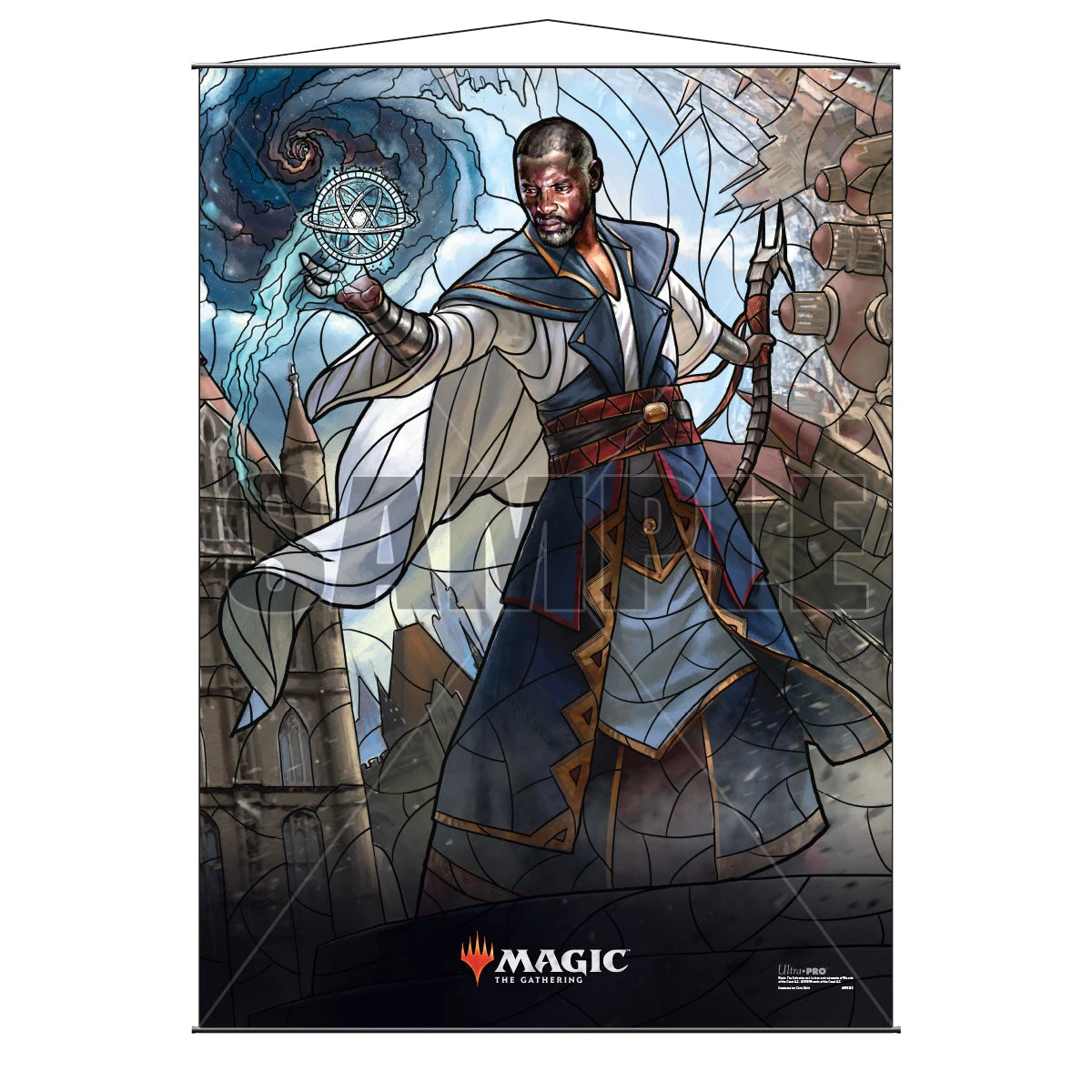 Ultra Pro War Of The Spark (WAR) Planeswalkers Teferi, Time Raveler Stained Glass Wall Scroll For Magic: The Gathering