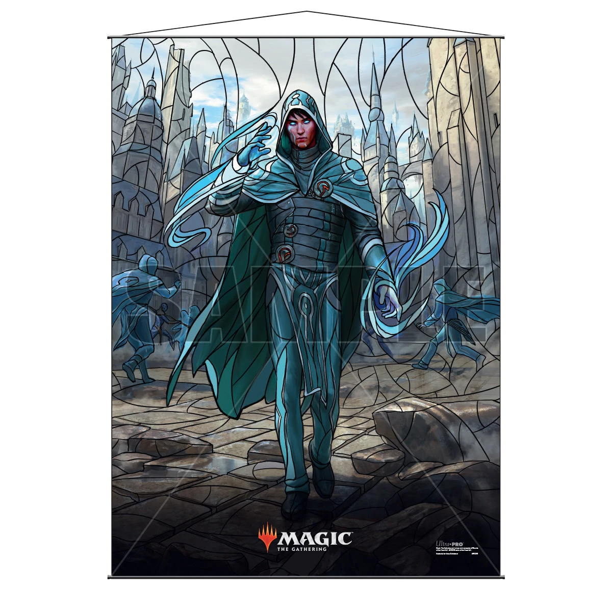 Ultra Pro War Of The Spark (WAR) Planeswalkers Jace, Wielder Of Mysteries Stained Glass Wall Scroll For Magic: The Gathering