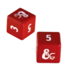 Ultra Pro Heavy Metal Red And White D6 Dice Set (4ct) For Dungeons & Dragons