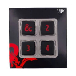 Ultra Pro Heavy Metal Black And Red D6 Dice Set (4ct) For Dungeons & Dragons