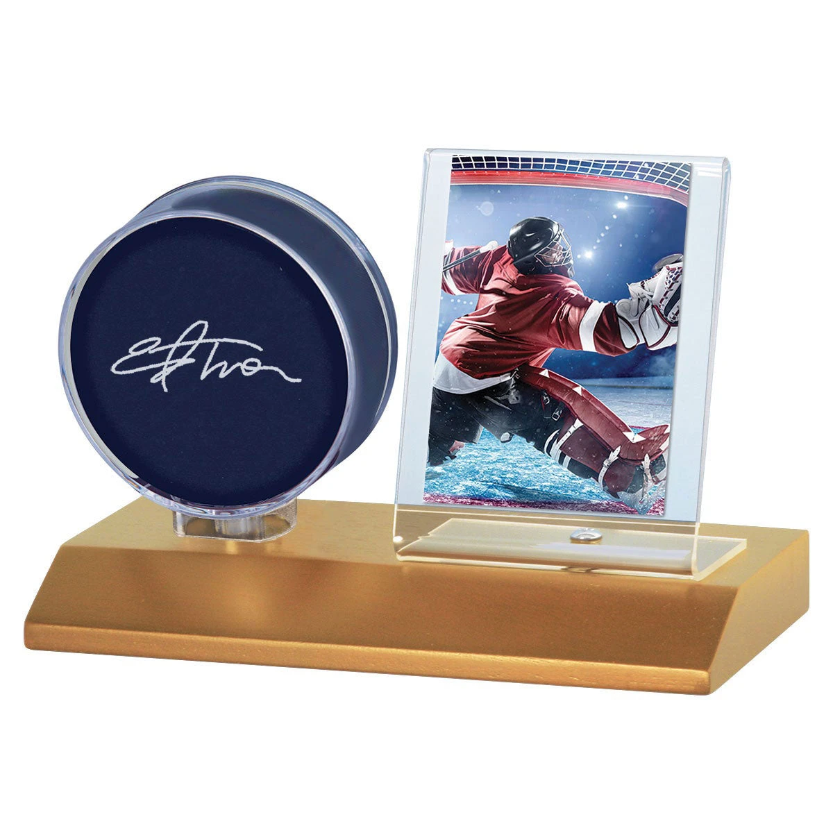 Ultra Pro Hockey Puck & Card Wood Display Holder - Image 2