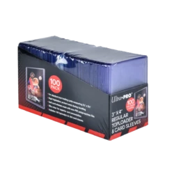 Ultra Pro 3" X 4" Clear Regular Toploaders And Soft Sleeves Bundle (100ct) For Standard Size Cards