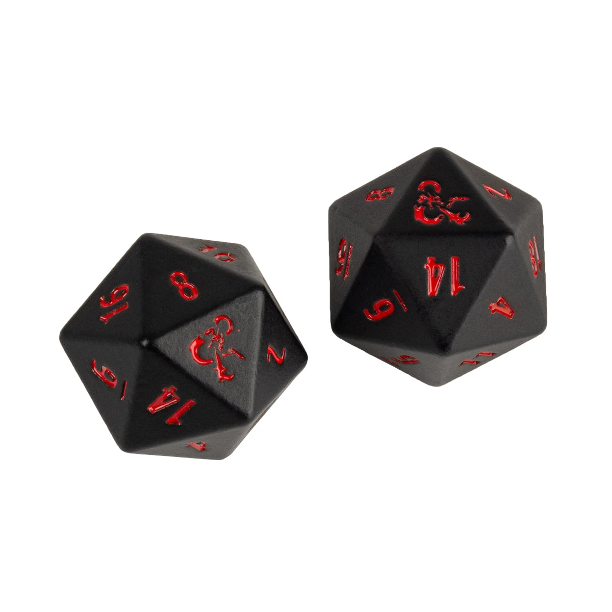 Ultra Pro Heavy Metal Black And Red D20 Dice Set (2ct) For Dungeons & Dragons